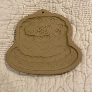 Vintage Brown Bag Cookie Art Happy Birthday stone Mold 1998
